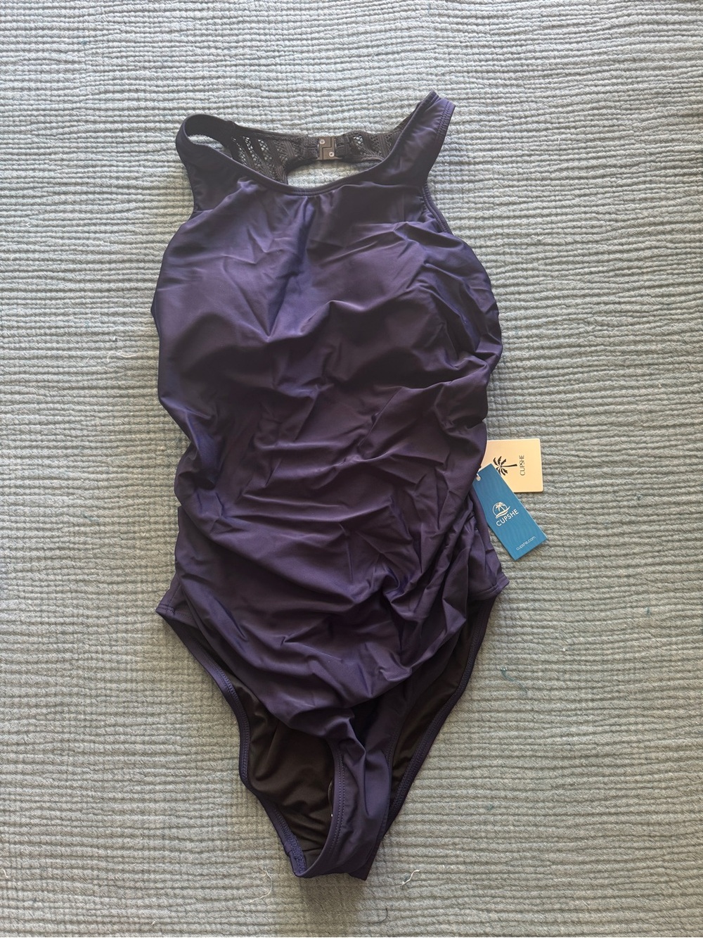 NWT Cupshe Deep Navy Ruched One-Piece Swimsuit